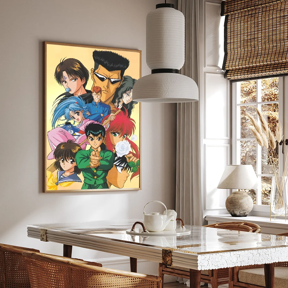 ملصقات لاصقة لفيلم أنيمي يويو هاكوشو ، ملصق من ورق الكرافت العتيق ، بار ومقهى لغرفة تصنعه بنفسك ، لوحة جمالية فنية ، 1 * *