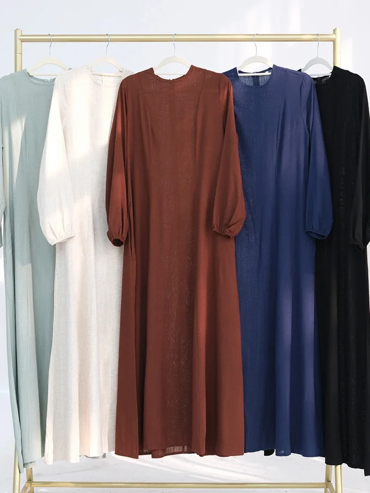 Muçulmano abaya vestidos femininos sólido fino jalabiya eid 2025 ramadan marrocos islam vestidos largos árabe longo robe dubai abayas kaftan