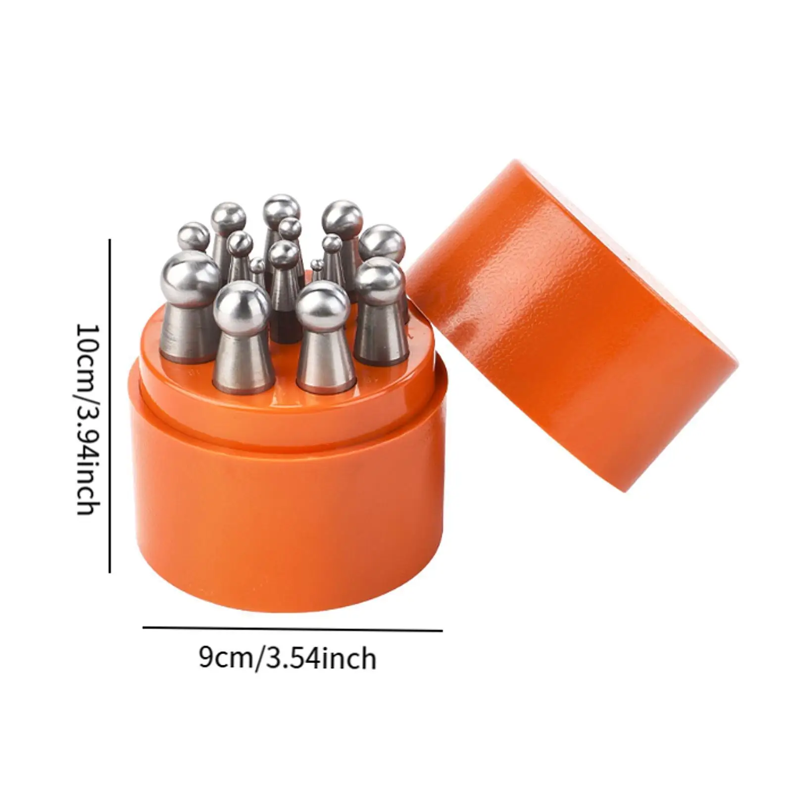 ชุดเครื่องมือขึ้นรูปโลหะสำหรับงานประดิษฐ์เครื่องประดับ พร้อมด้วยแท่นตอกและหัวตอก