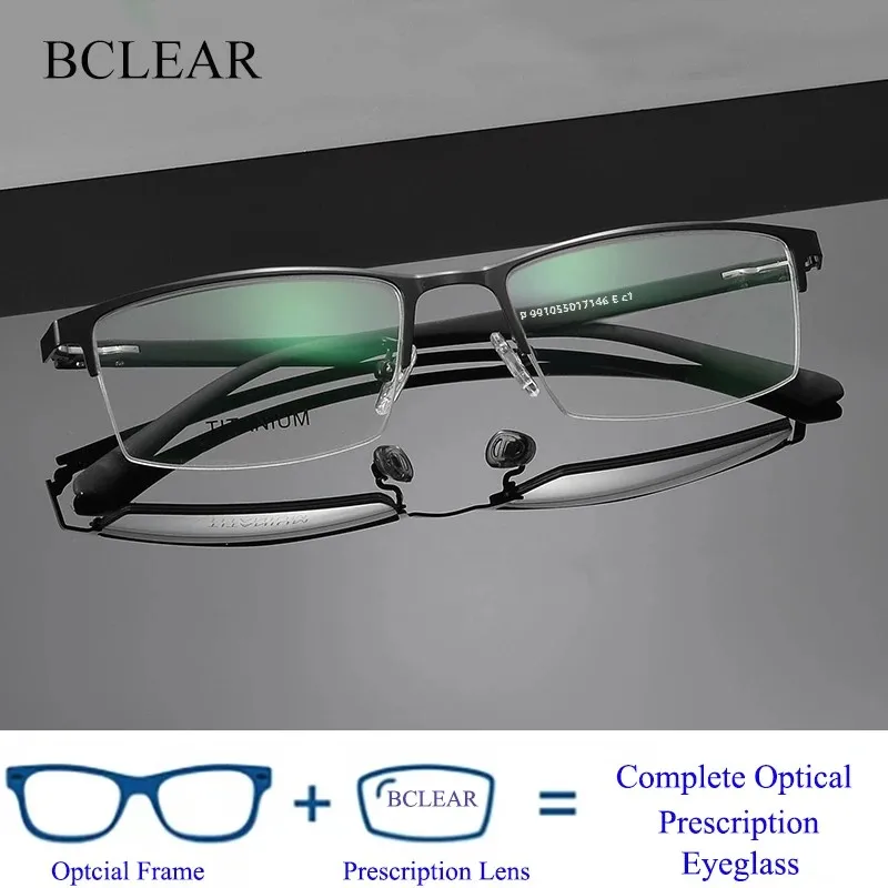 

Progressive Multifocal Photochromic Reading Glasses Anti-blue Light Far Sight Glasses Men Half Frame Business Presbyopia Glasses