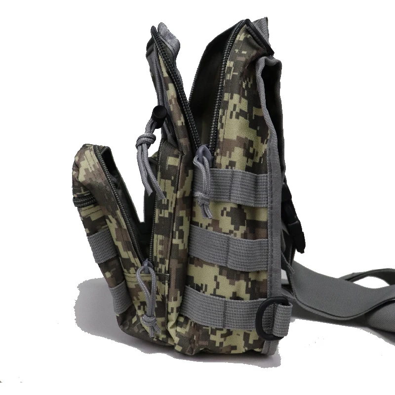 Bolso de hombro táctico para caza al aire libre, bolsa Molle de nailon con correa para el pecho para senderismo, caza al aire libre, Camping y pesca