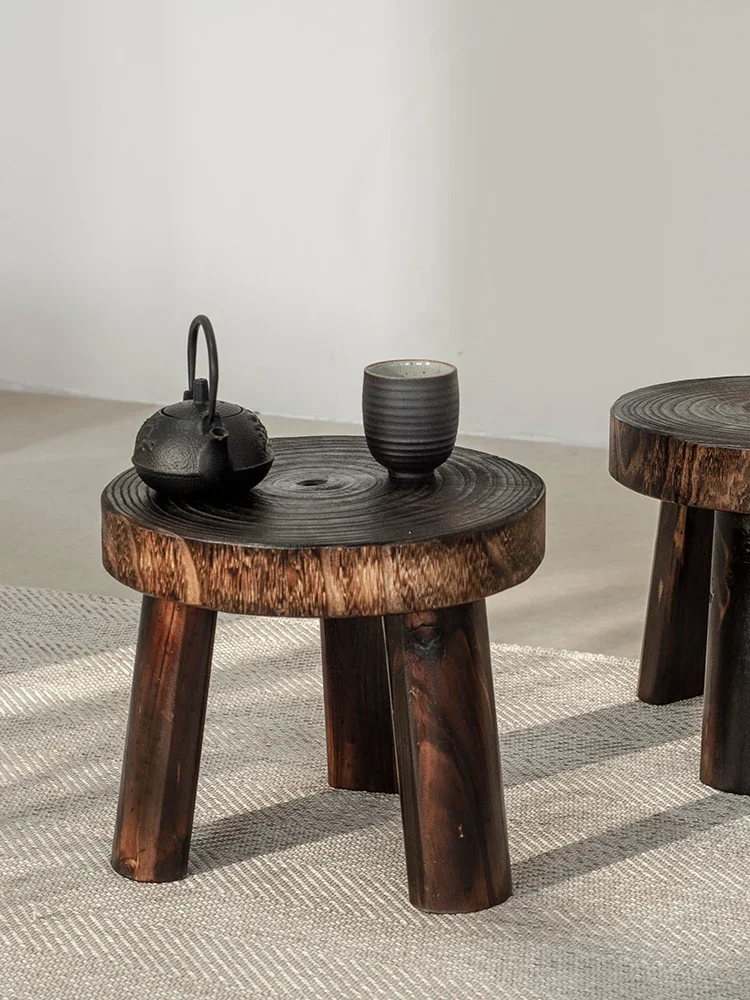

Chinese Retro Style Log Stool Creative Tree Stool Home Decoration Children's Stool Wabi-Sabi Style Shoe Bench Size 25-40x29cm