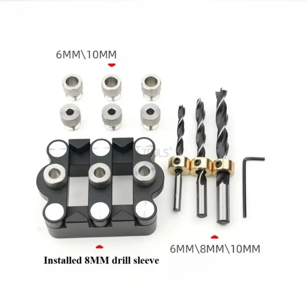 

Precision Woodworking Center Locator Straight Holes Puncher Wood Panel Joints Fast 6/8/10mm Punching Locator