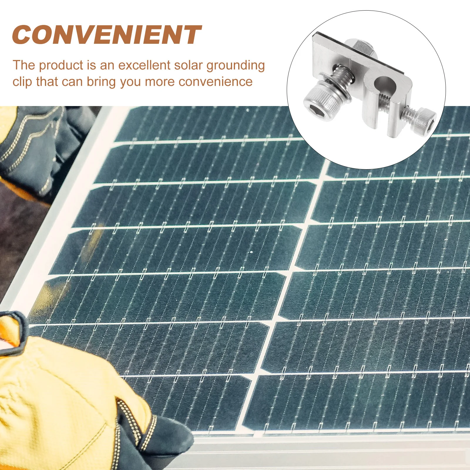 

4Pcs Solar Panel Cable Clamp Weatherproof Grounding Clip for Enhanced System Safety and Professional Installation Setup