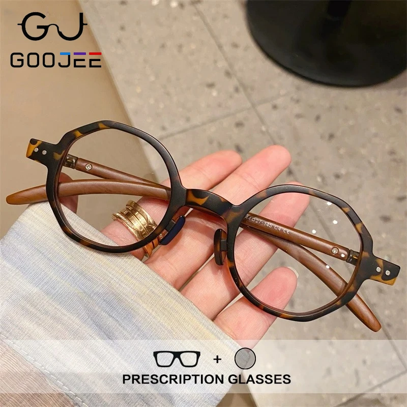 

GOOJEE New Fashion TR90 Anti Blue Light Reading Glasses Women Round Customize Prescription Glasses Myopia Hyperopia Eyewear
