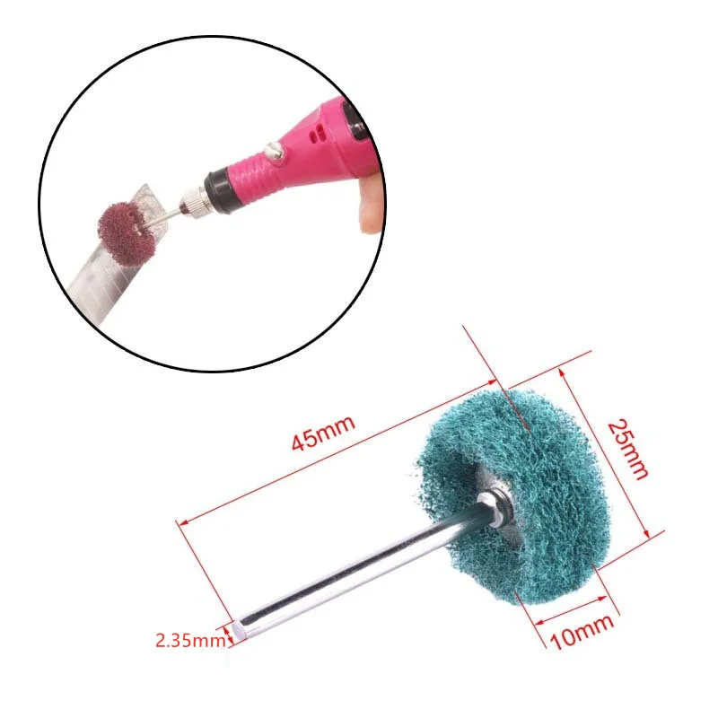 50pcs Mini Drill Abrasive Brush for Dremel Rotary Hand Tool Accessories 2.35mm Shank Fibers Buffing Polishing Wheel rust remover