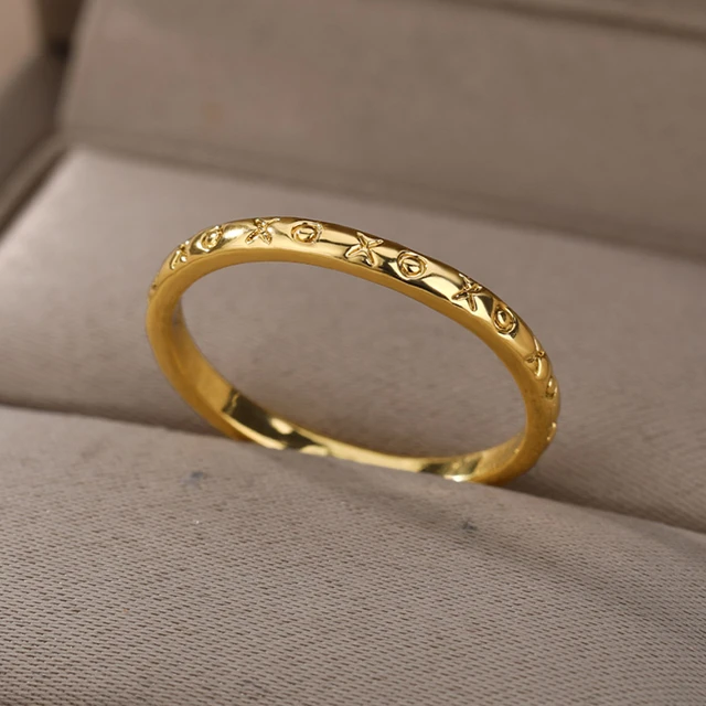 Simple Rings For Women Men Gold Color Stainless Steel Male Female Engagement Wedding Ring Jewelry Rings AliExpress