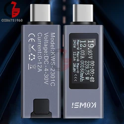 DC4-30V Tester napięcia USB Tester pojemności woltomierz cyfrowy amperomierz energii miernik mocy akumulator testowy Monitor