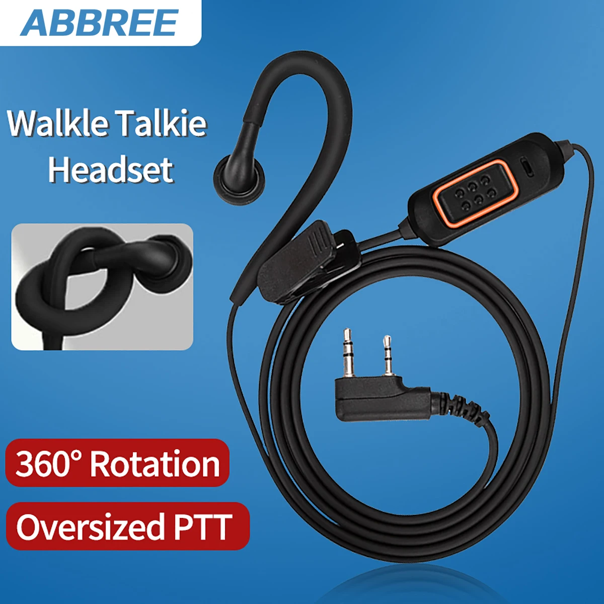 ABBREE 780 Zestaw słuchawkowy z mikrofonem do BaoFeng UV-5R UV-5RH UV-21 PRO UV32 Quansheng UV-K6 Walkie Talkie Akcesoria do radiotelefonów dwukierunkowych