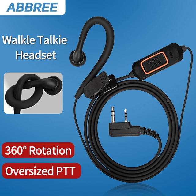 ABBREE 780 Zestaw słuchawkowy z mikrofonem do BaoFeng UV-5R UV-5RH UV-21 PRO UV32 Quansheng UV-K6 Walkie Talkie Akcesoria do radiotelefonów dwukierunkowych