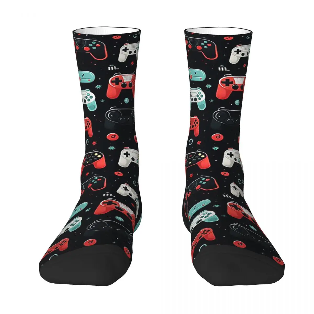 Gaming Pattern - Game Controllers Socks Harajuku Sweat Absorbing Stockings All Season Long Socks Accessories for Man Woman Gifts