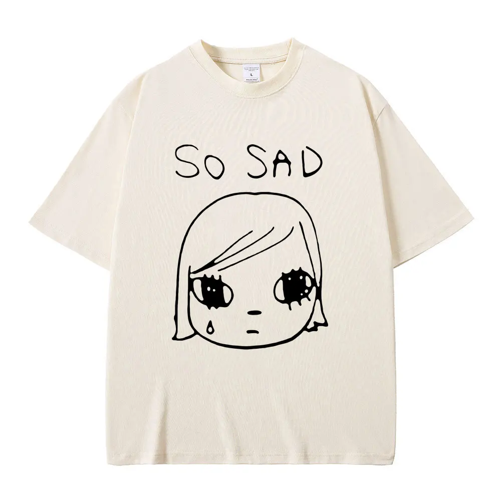 

Yoshitomo Nara So Sad Funny Graphic T-shirt Men Women Casual High Quality Soft Cotton T Shirts Unisex Y2k Art Aesthetic Tshirt