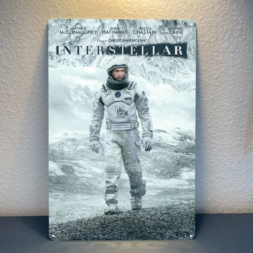 Interstellar Scifi Movie Metal Poster Tin Sign - 20x30cm Collectable Plate  -aluminum