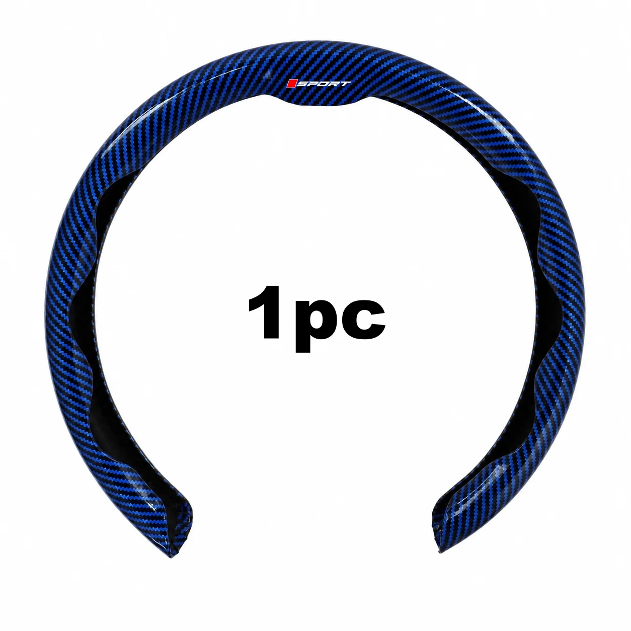 Sports Upgraded Car in Blue Color Carbon Fiber Texture Steering Wheel Cover, Comfortable Grip / Simple Installation / Protect th