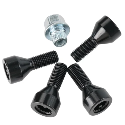 Imagen 2 del producto Pernos de bloqueo de rueda de acero inoxidable, tuercas con 1 llave para BMW MINI R50, accesorio de automóvil, M14 X1.25, 4 piezas