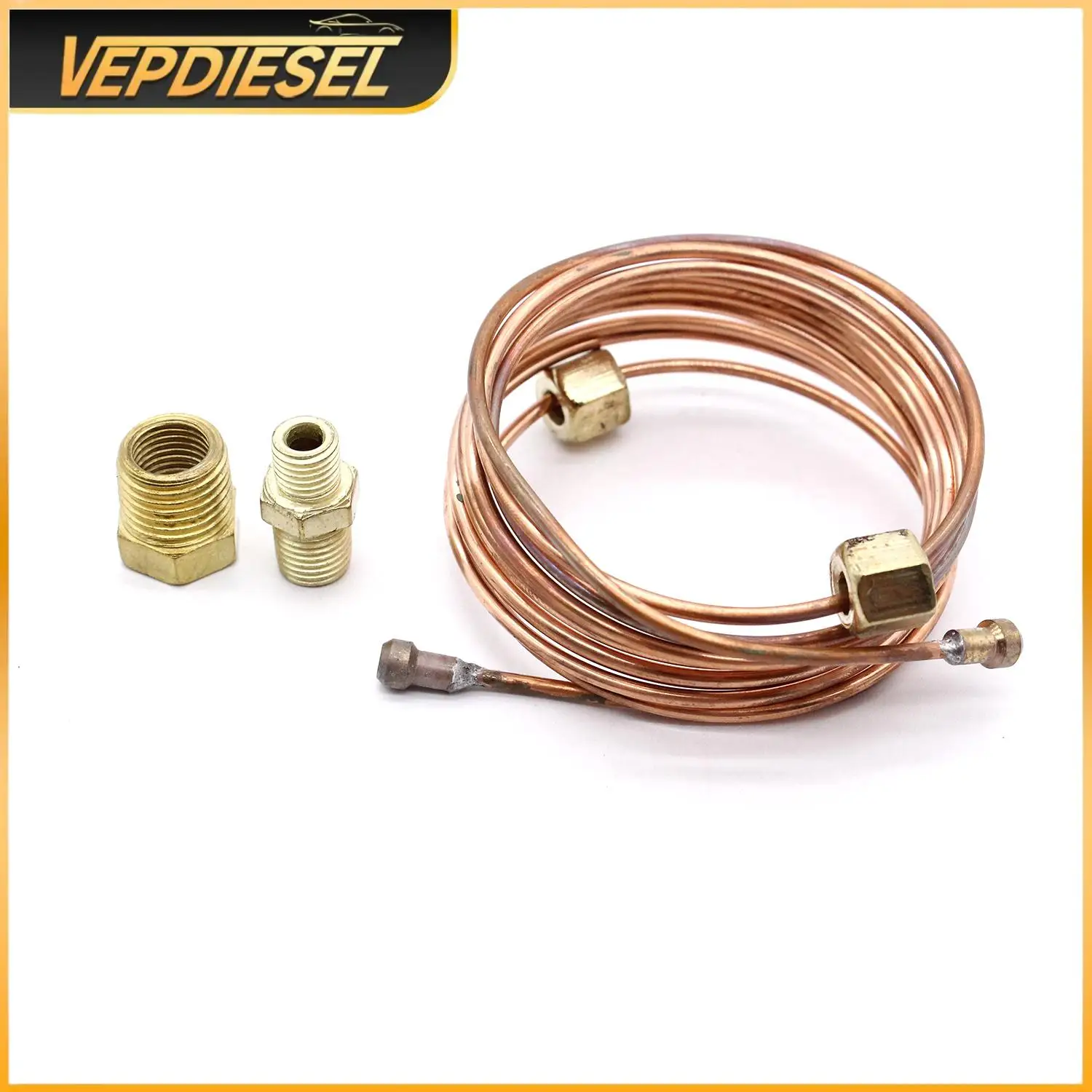 

1Set 72" Inch Mechanical Oil Pressure Gauge Copper Line Tubing Install Kit With Fitting for Car Truck Tractor Accessories