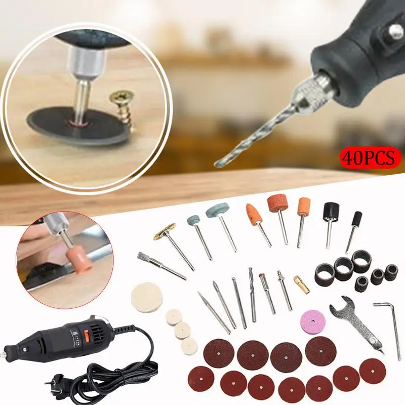 

40pcs Engraving Electric Rotary Tool Accessory Set Grinder Head ForDremel Sanding Grinding Polishing Cutting Bit Multi-Tool