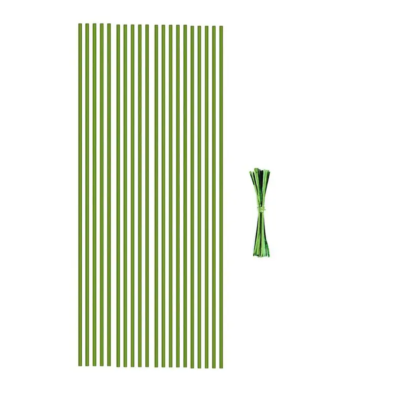 Y42A-Plant Support Plant Sticks Stakes Suitable For Indoor Plants,20Pcs Garden Green Bendable Single Stem