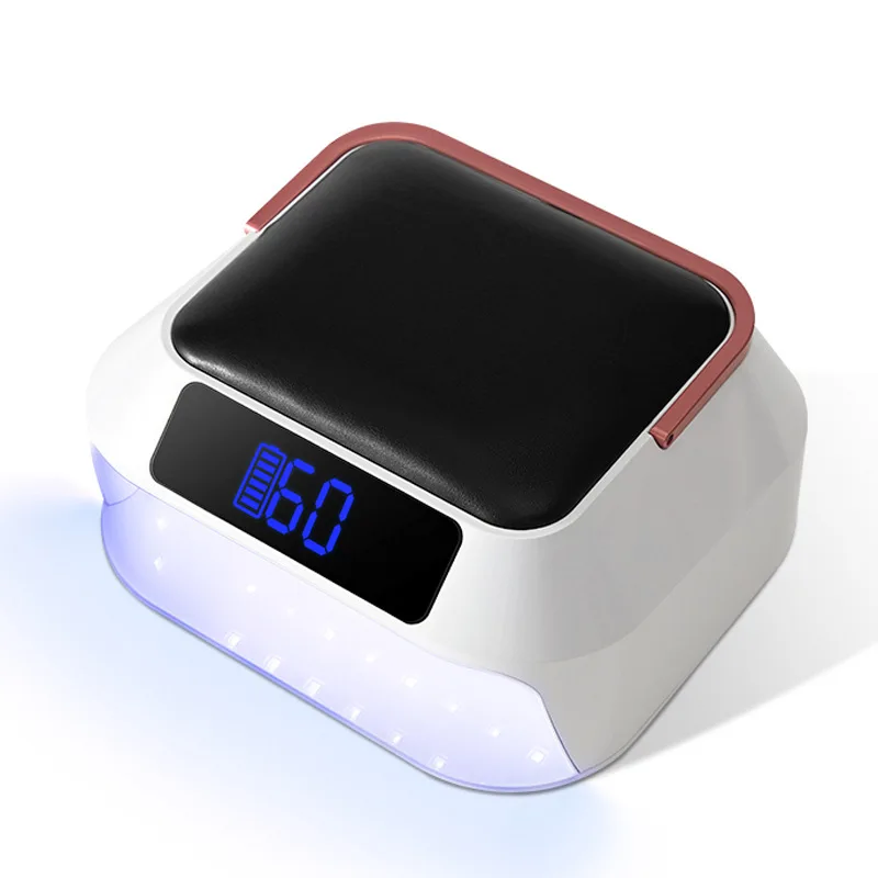 New Design X60 218W 2-in-1 Nail Lamp Dryer Portable Rechargeable Wireless Gel UV Nail Lamp with Hand Pillow