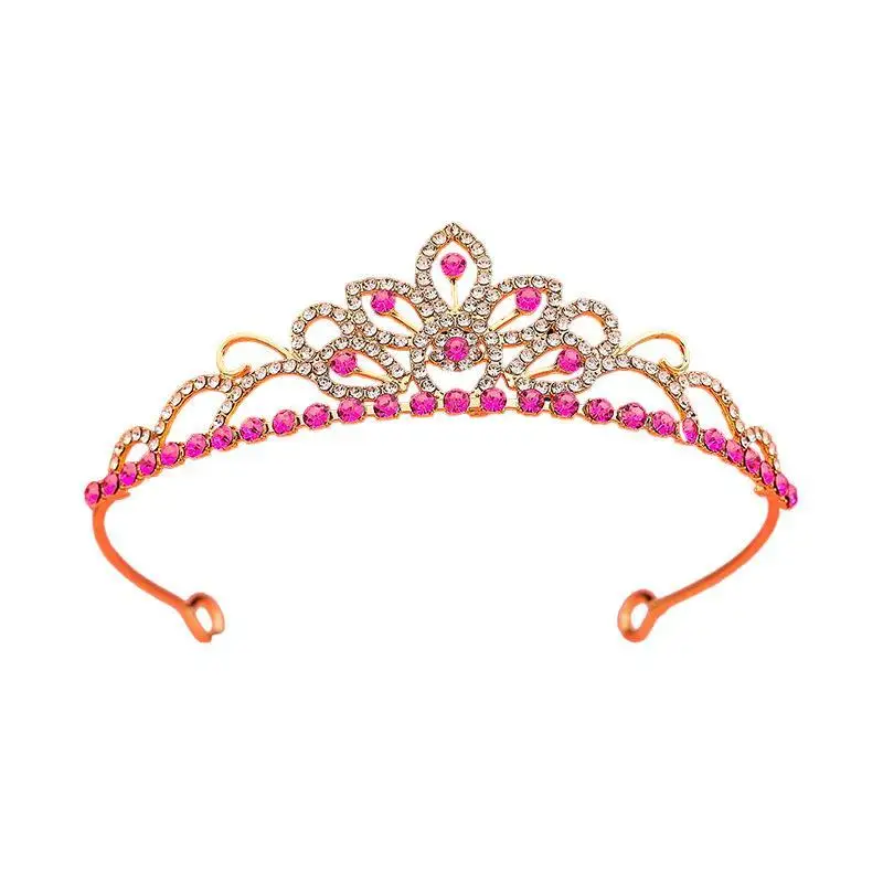 Mädchen-Prinzessinnen-Tiara mit Strass und funkelnden Kristallen für Geburtstage, Hochzeiten und Blumenmädchen-Veranstaltungen – Detail 15
