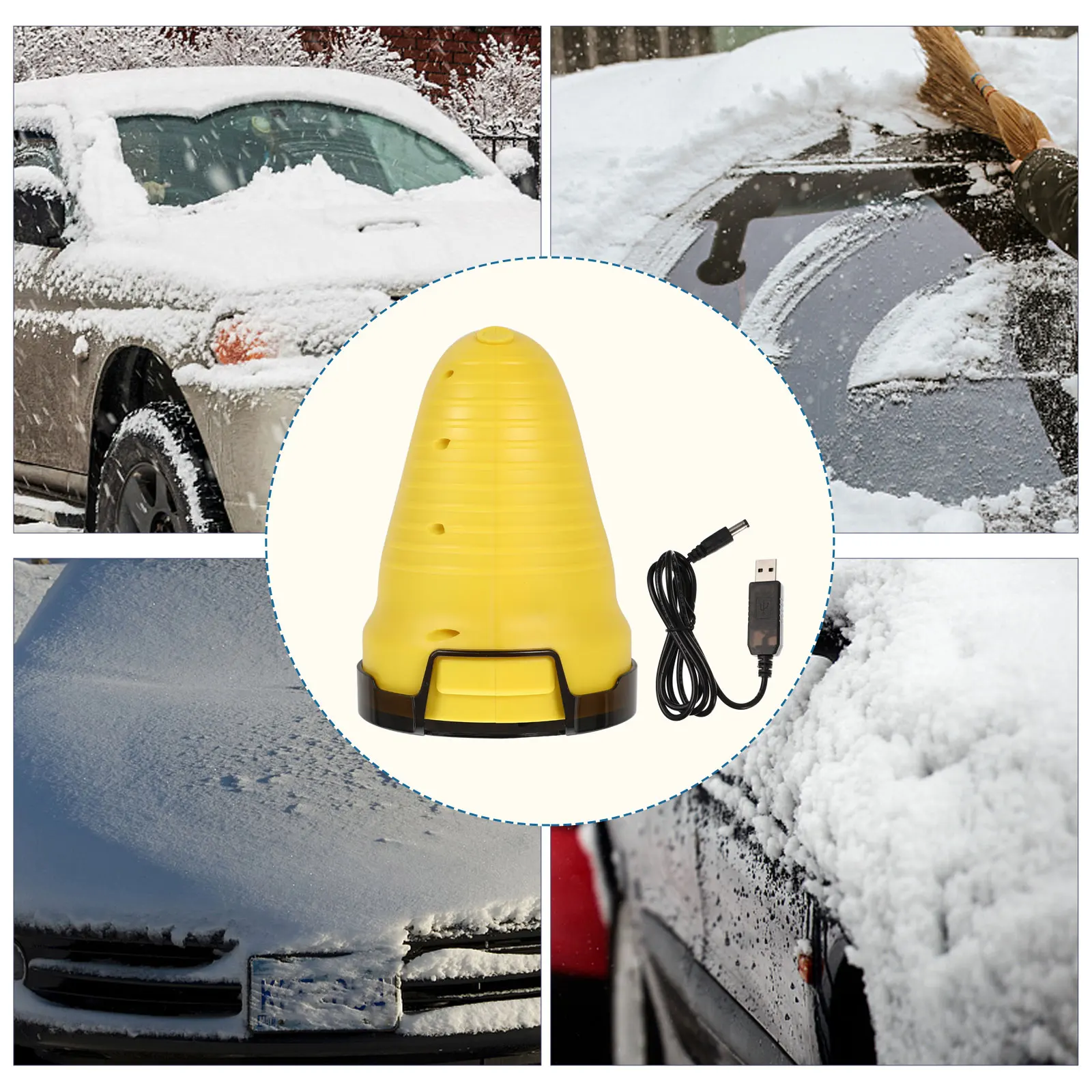 Defroster Deicer กระจก Snow Remover Scraper สีเหลือง ABS รถพลั่วมัลติฟังก์ชั่นน้ําแข็งเครื่องมือพกพาที่มีประสิทธิภาพ Quick