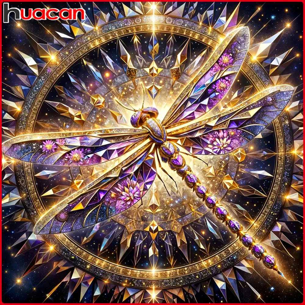 Huacan Volldiamantgemälde Libelle Diamantmosaik Tier Komplettset Bild von Strasssteinen