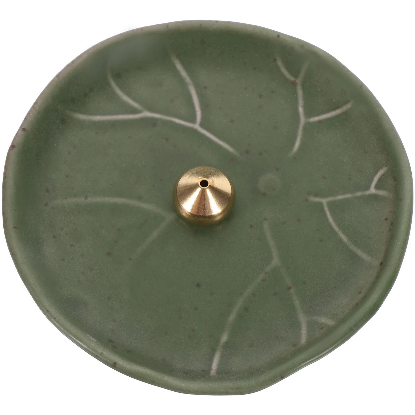 

1Set Ceramic Incense Burner Lotus Leaf Design Home Office Decor Retro Censer Holder for Stick and Cone Burning Desktop Aroma