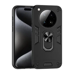 Rugged Armor Shockproof Phone Case For Infinix Zero 40 4G X6860 6.78 inches Metal Ring Holder TPU Frame Hard Plastic Back Cover