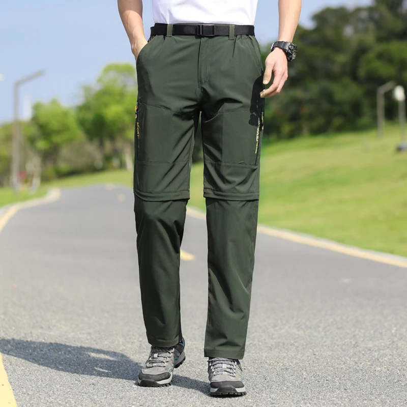 CHRLCK Pantaloni da Trekking Impermeabili da Uomo Primavera Estate Pantaloni Corti ad Asciugatura Rapida da Uomo Pantaloni da Campeggio da Pesca