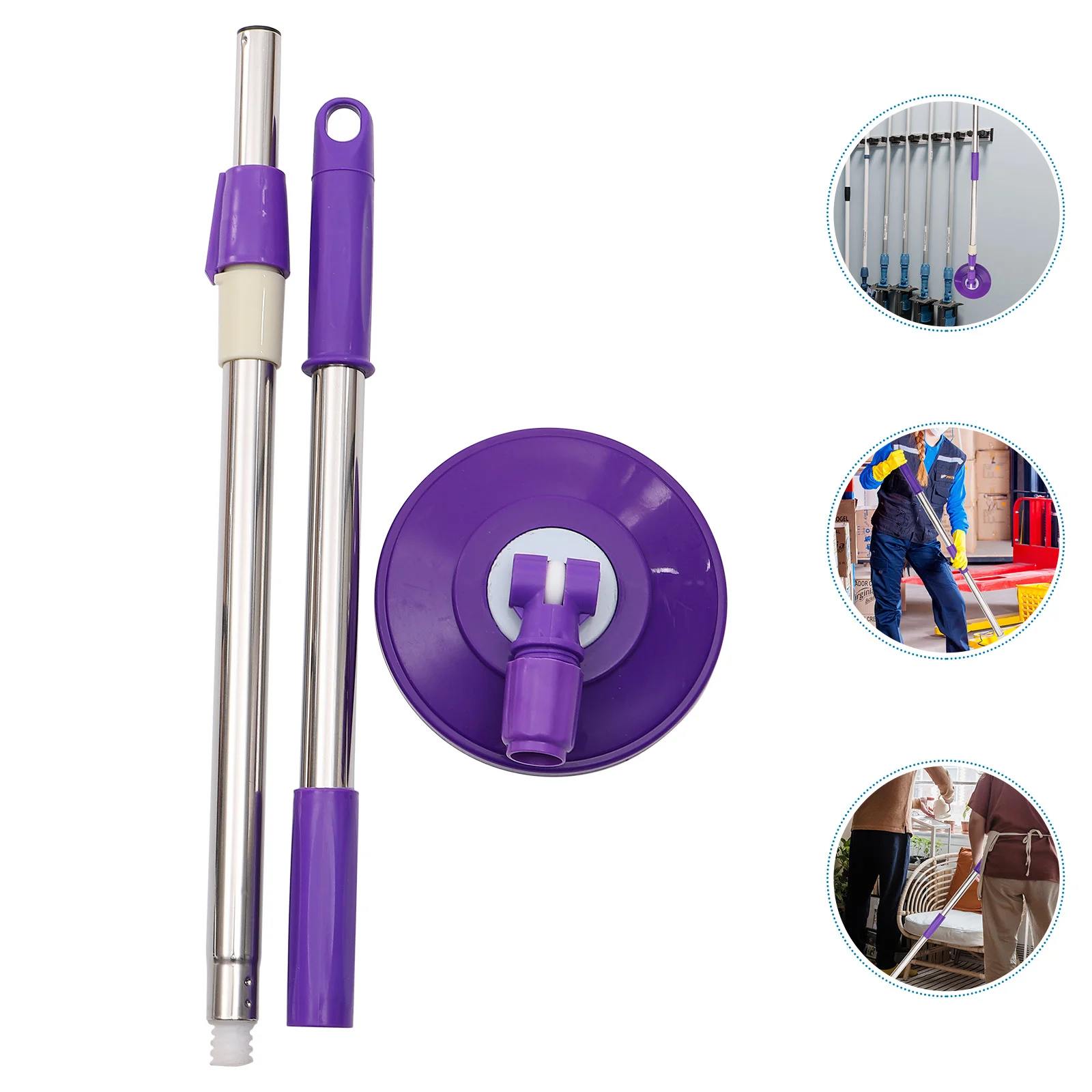 Mop Pole Replacement Handle Clean Tool Accessories Stainless Refill Supplies Replace Broom Steel Stick Rotating Floor