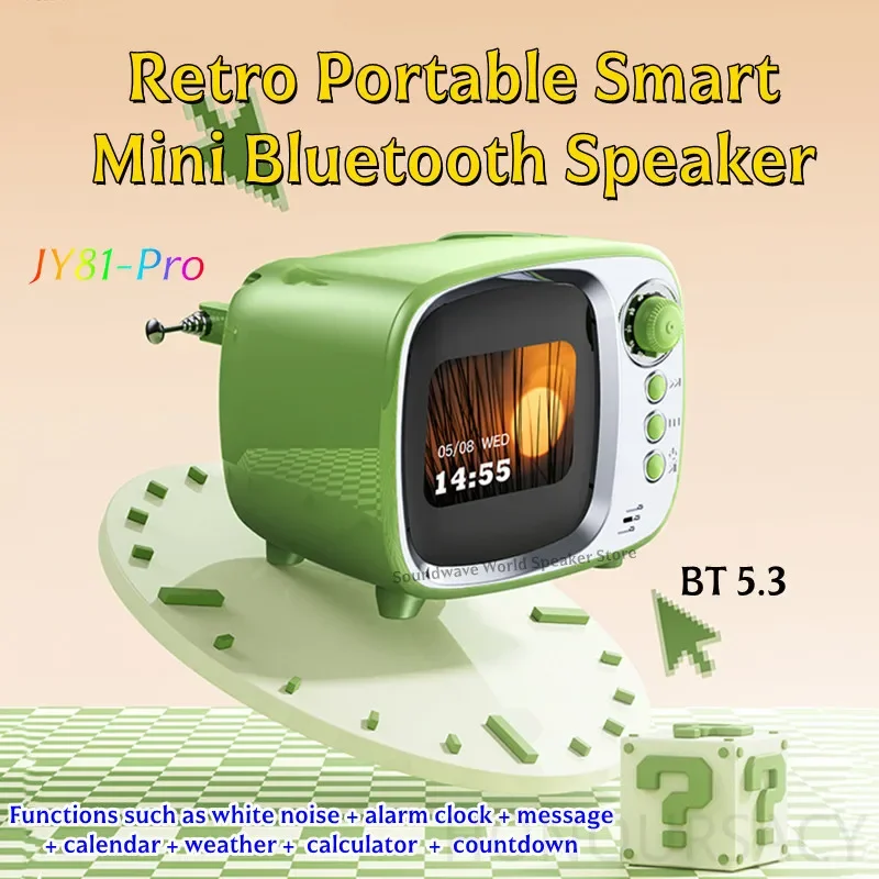 متعددة الوظائف الذكية سمّاعات بلوتوث سطح المكتب عرض الطقس الرجعية المنبه كلمات عرض الضوضاء البيضاء راديو FM Soundbox #2