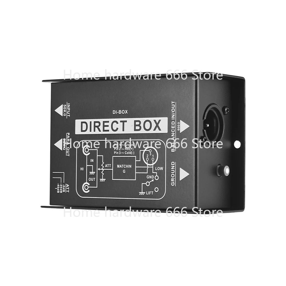 

Single Channel Passive DI-Box Direct Injection Audio Box Balanced&Unbalance Signal Converter with XLR TRS Interfaces for Guitar