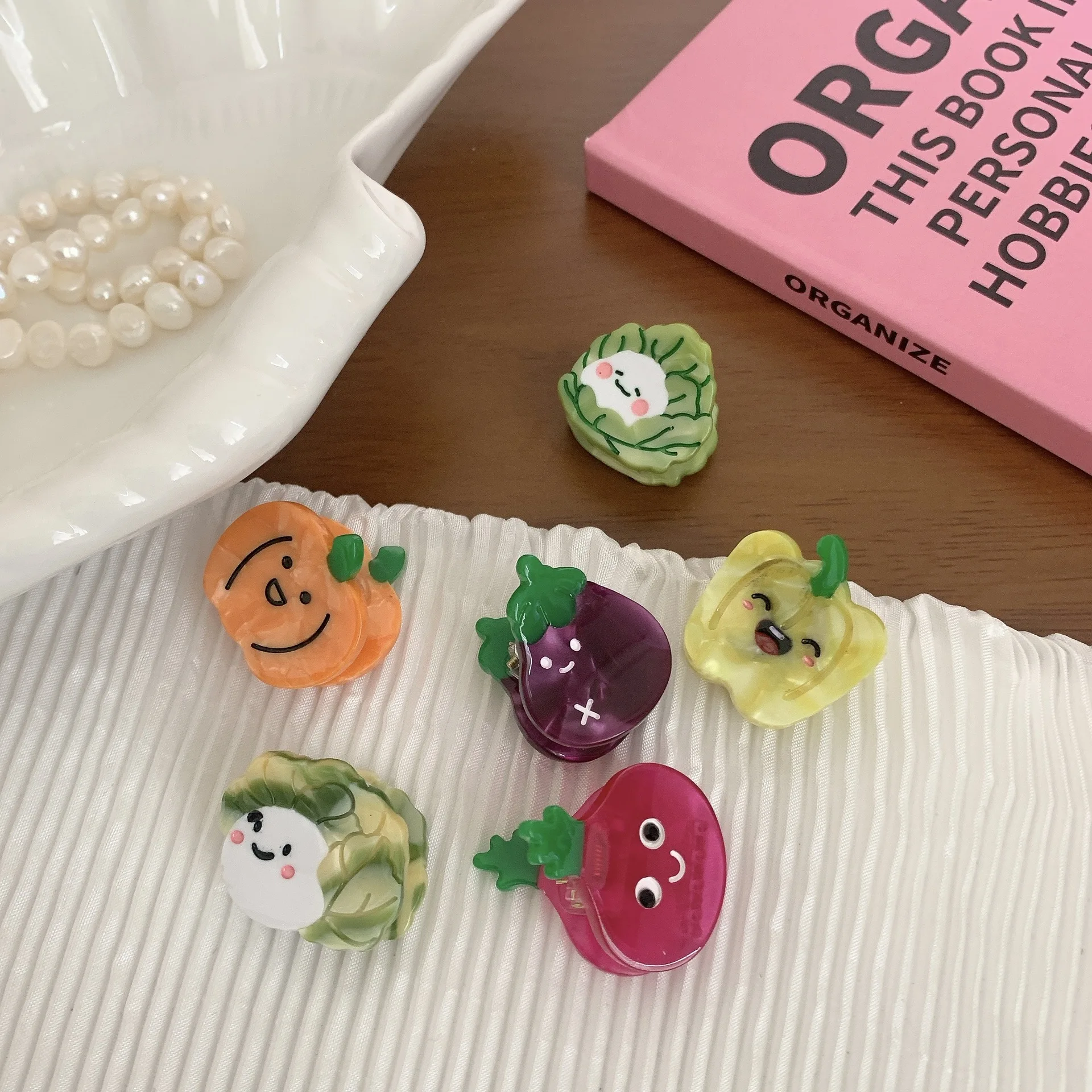 

DuoShang Summer Vegetable Eggplant Pepper Acetate Hair Claw Cute Mini Claw Clip Crab Hair Clip for Women Girls Hair Accessories