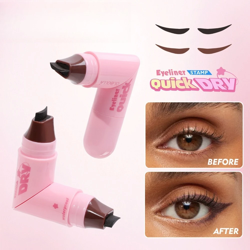 Dual Head Stamp Eyeliner Pen Easy Wing Stamp Tool Waterproof Quick Dry Formula for Winged Lines Beginner Friendly Cat Eye Makeup
