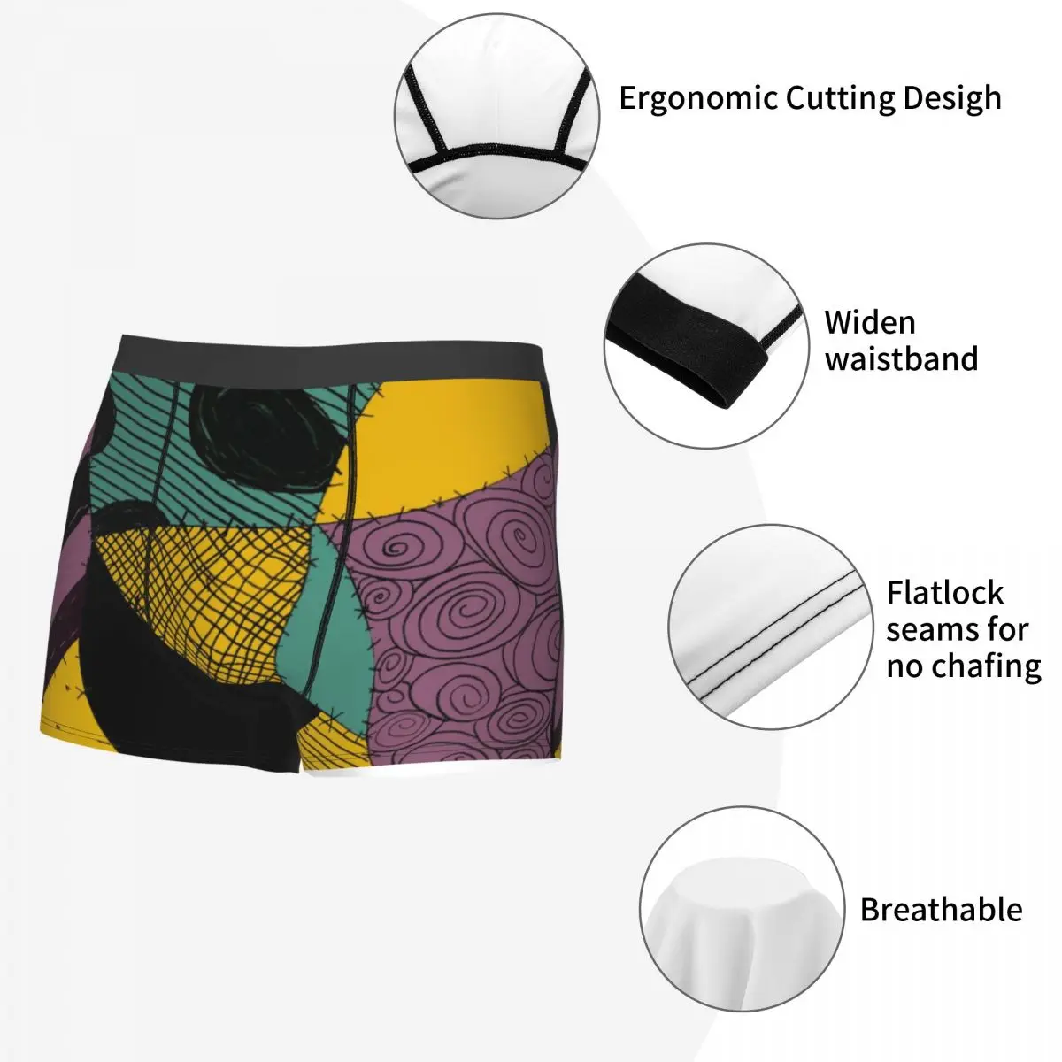 مخصص تيم بيرتون عيد الميلاد فيلم الرعب الملابس الداخلية الرجال تمتد سالي المرقعة فستان الملاكم ملخصات