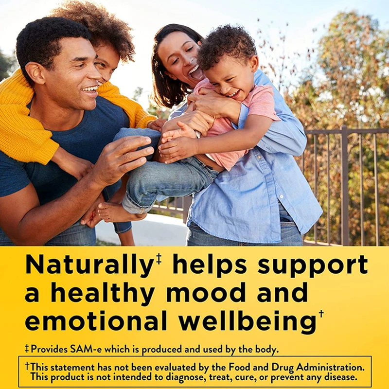 Natural SAM-e 200 Mg, Supports Good Mood, Joint Health & Brain Function 120 Capsules Non-GMO