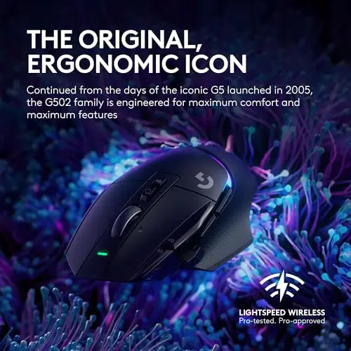 Logitech G502 X Plus LIGHTSPEED RGB Wireless Gaming Mouse Optical LIGHTFORCE Switches LIGHTSYNC RGB HERO 25K Sensor for PC Mac view 4