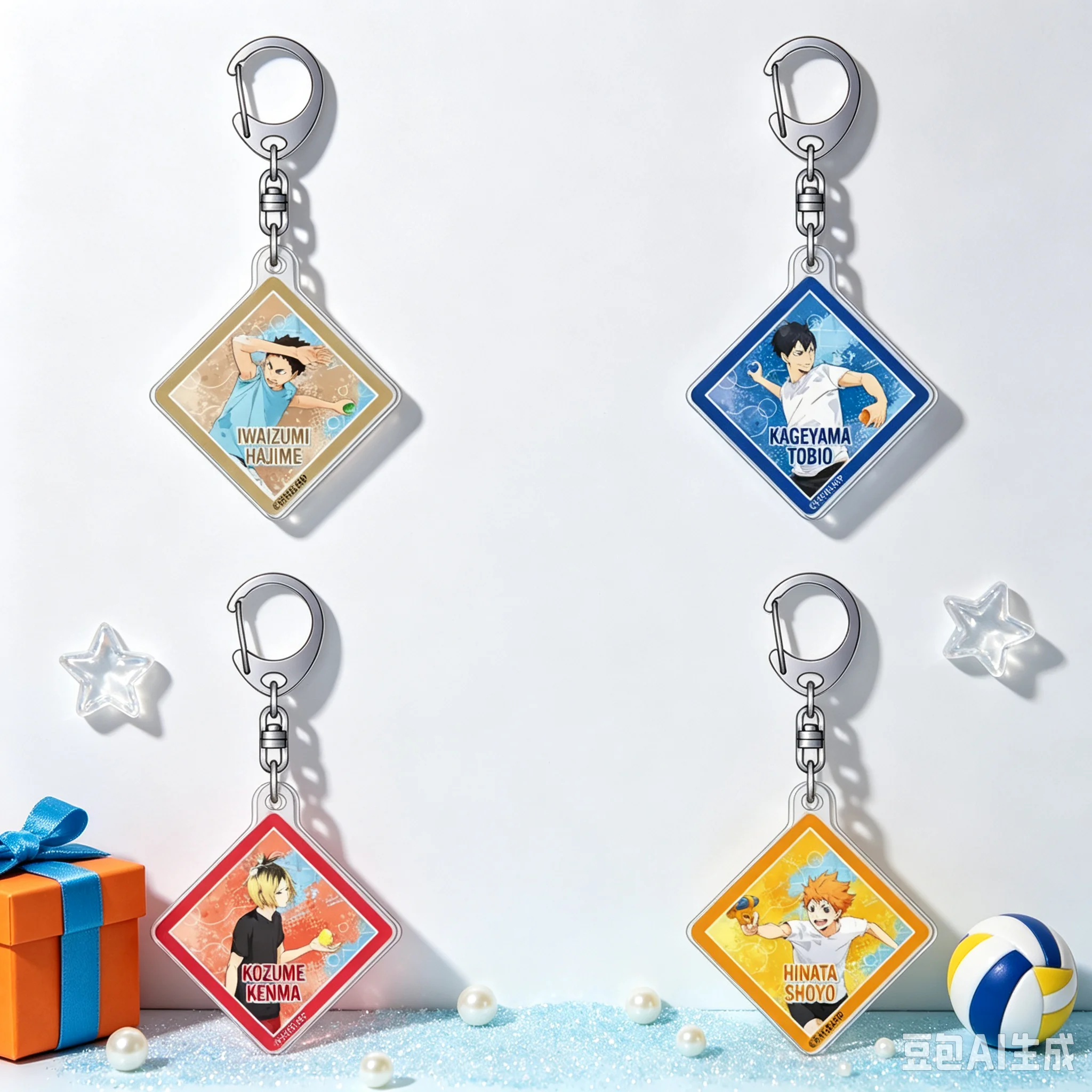 Toys Room Decorat Cartoon Haikyu!! Figure Decoration Bag Car Key Ring Charm High Definition Images Gift Anime Acrylic Keychain