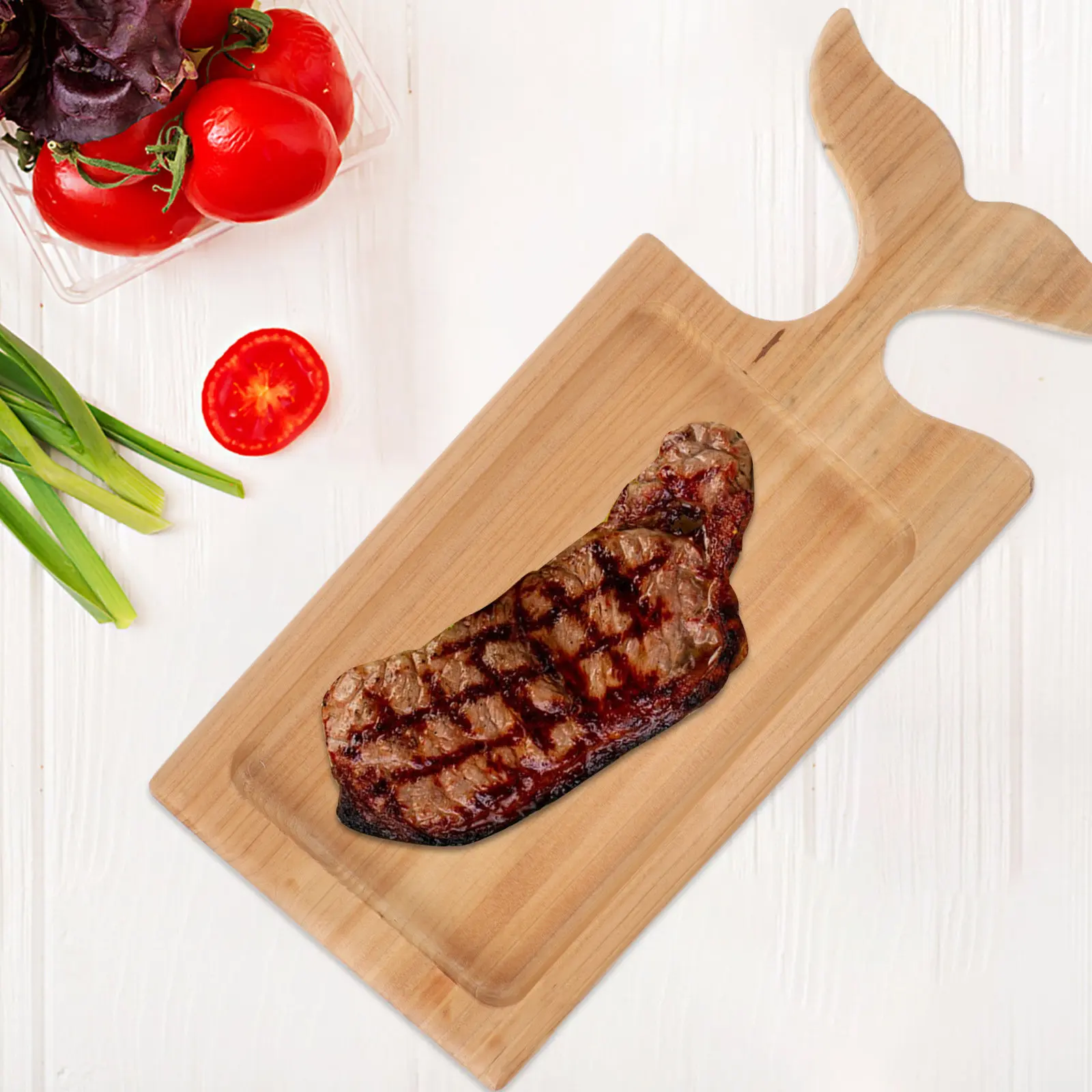 Natural Pine Pineapple Shaped Wood Serving Tray Heat Resistant Bbq Meat Cheese Charcuterie Party Platter Fruit Plate Tray