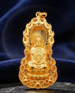 9999 gold jewelry Guanyin medium-sized pendant necklace for benefiting all beings