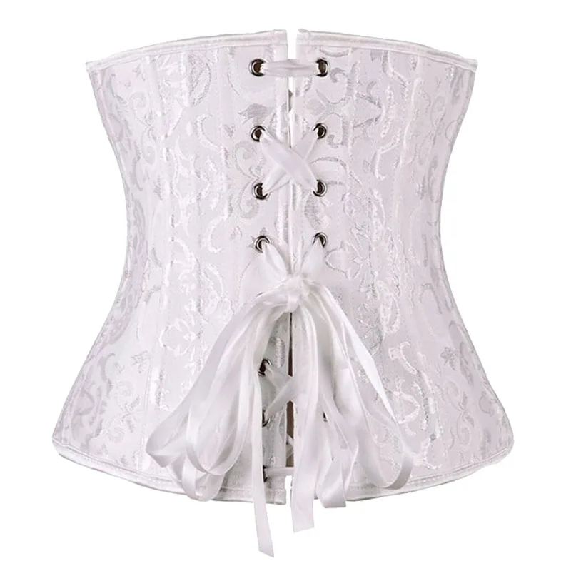 Corset Underbust Top Fake Leather Corset Belt for Women Corset Cinchers with Zipper