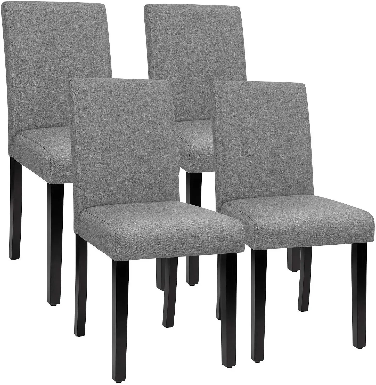 Dining Chairs Urban Style Fabric Parson Chairs Kitchen Living Room Side Chair with Solid Wood Legs Set of 4 (Gray