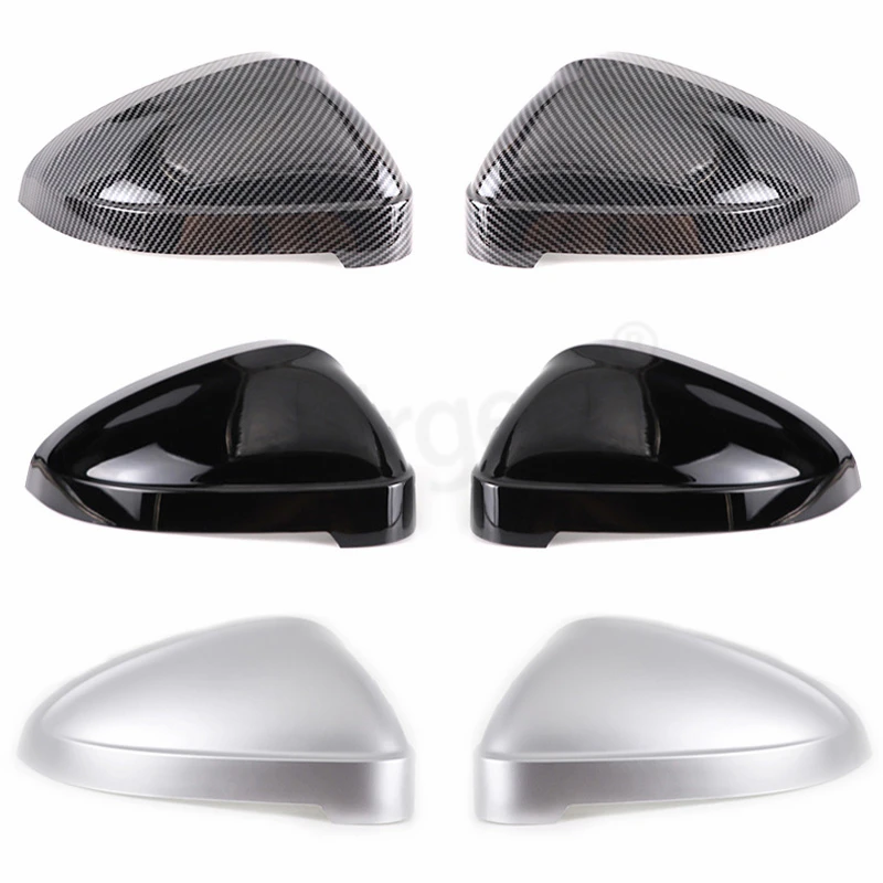 Premium Matte Silver Mirror Covers For Audi A4 B9 8W S4 RS4 A5 S5 RS5 2017-2023 Black Carbon Replacement side mirror housings