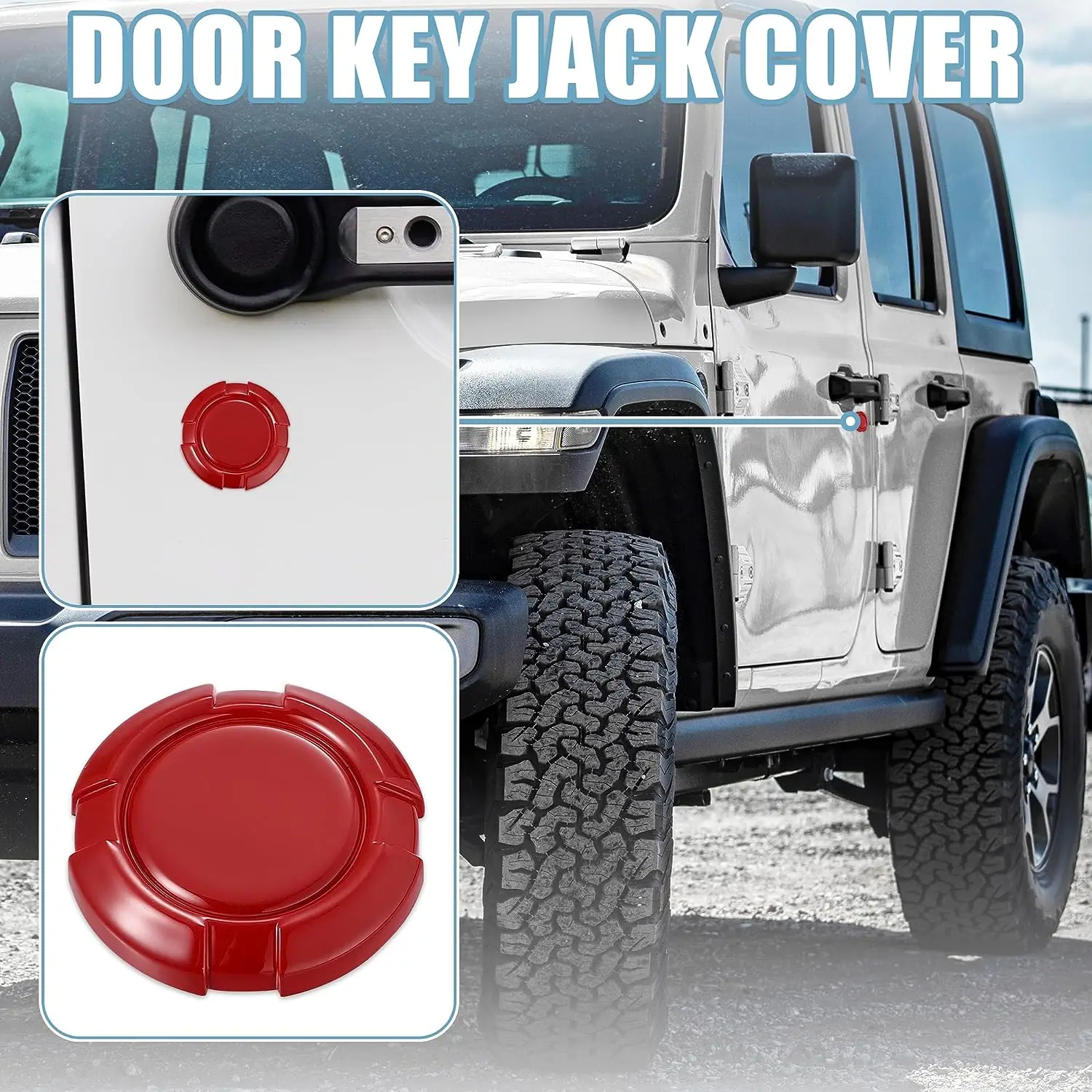 

Car Door Lock Keyhole Cover Security Protection Cap For Jeep Wrangler JL Gladiator JT 2018-2024 Key Socket Decoration Decal