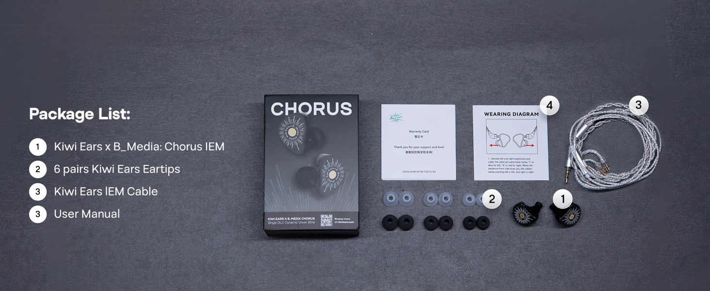 Kiwi Ears x B_Media: Chorus DLC Diaphragm Dynamic Driver IEM-Kopfhörer mit maßgeschneidertem Kabel-Ökosystem – Detail 11