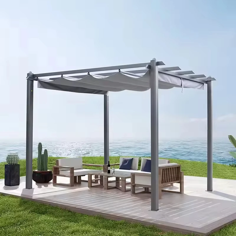 

Hot Sale Pergola Canopy Garden Patio Gazebo Aluminum Outdoor Retractable Pergola Canopy