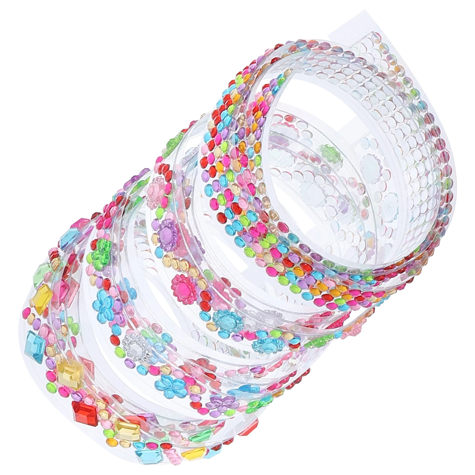 4 Rolls 50cm Rhinestone Tape Self Adhesive Crystal Bling Tapes for DIY Decor Gift Box Phone Case Acrylic Diamond Stickers