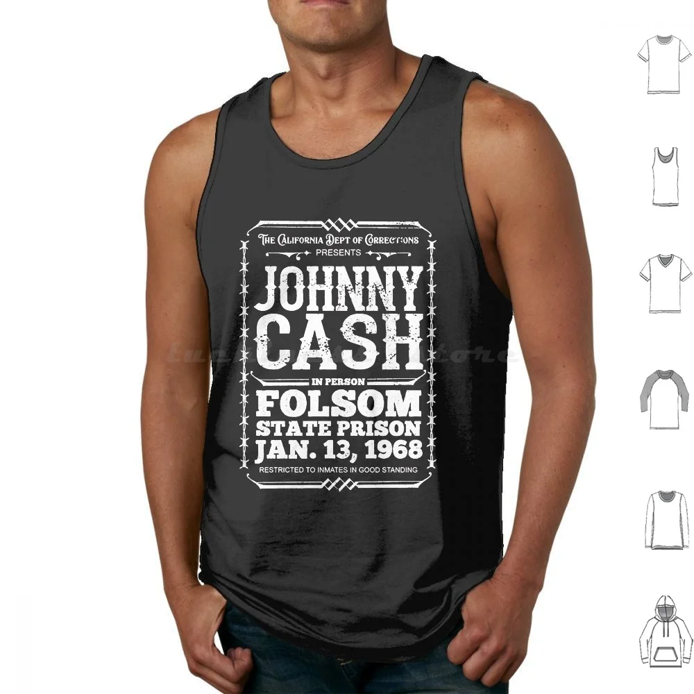 

Cash At Folsom Тюремная рубашка Майки с принтом Хлопок Johnny Cash California Cash Concert Country Fan Folsom Folsom Prison