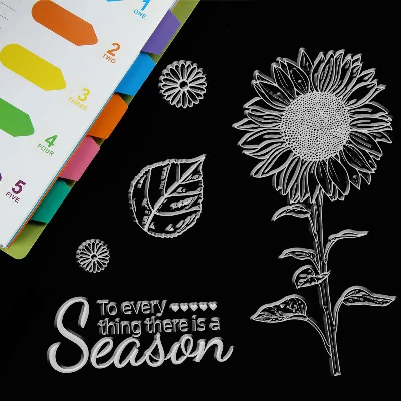 1Sheet Sunflower Clear Stamps Transparent Silicone Stamp for Card Making Decoration and DIY Scrapbooking