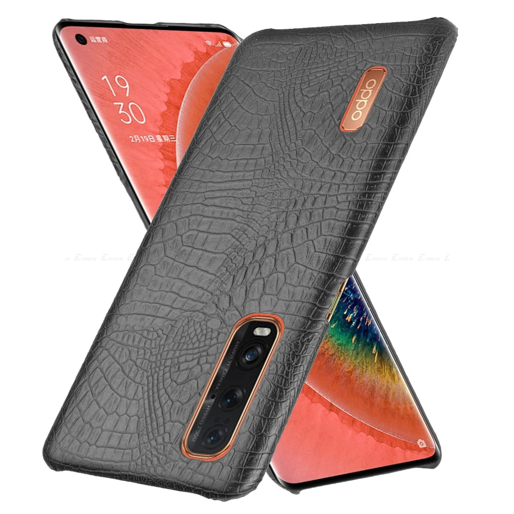 Ultra Thin Snake Crocodile Skin Leather Phone Case For OPPO Find X3 X2 Pro Lite R17 RX17 Neo Hard PC Plastic Back Cover